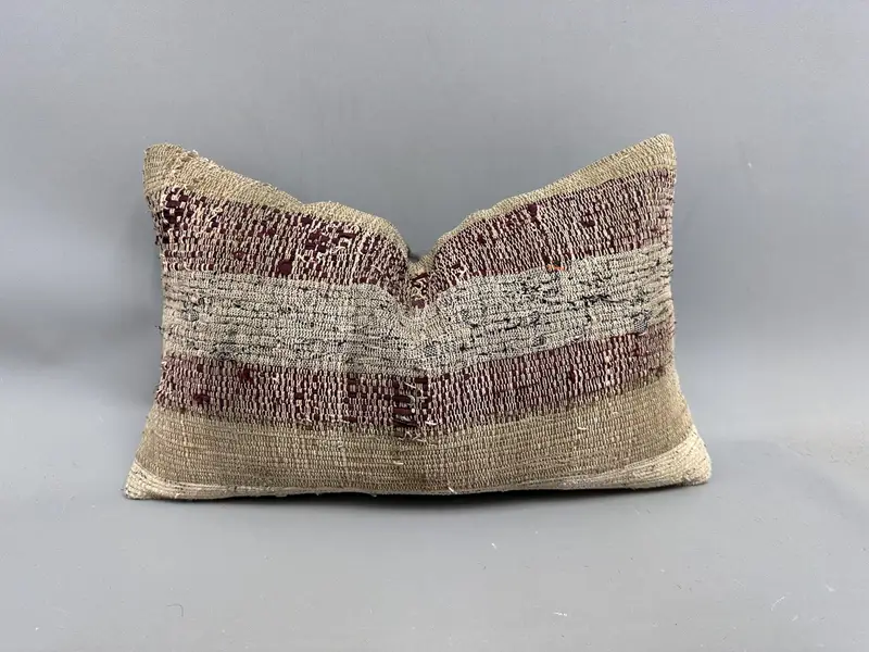 Interior Designer Pillow, 12x20 Brown Cushion Cover, Gift Pillow, Turkish Pillow, Toss Cushion Cover, Handmade Pillow, Cushion - 1