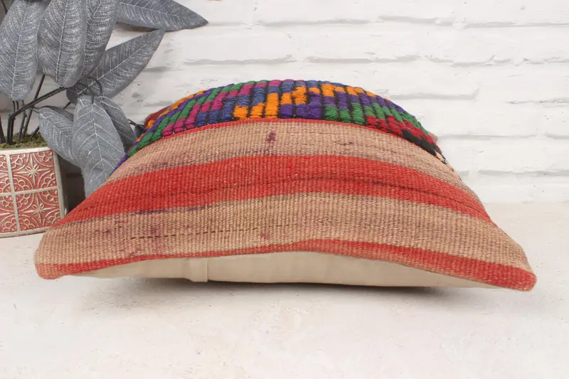 Boho Pillow Sham Cover, Home Decor Pillow, Pillow for Sofa, Cushion Case, 16x16 Blue Cushion Cover, Authentic Cushion Cover - 5
