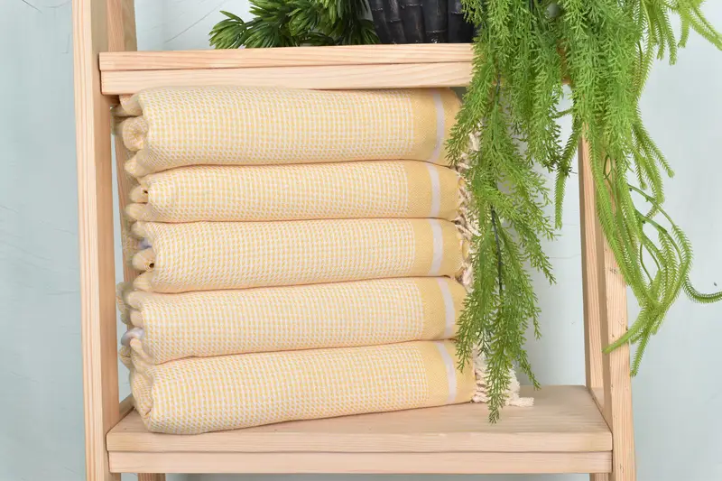 Bridal Shower Favor Yellow Cotton Towel Personalized Turkish Bath, 36x71 Inches