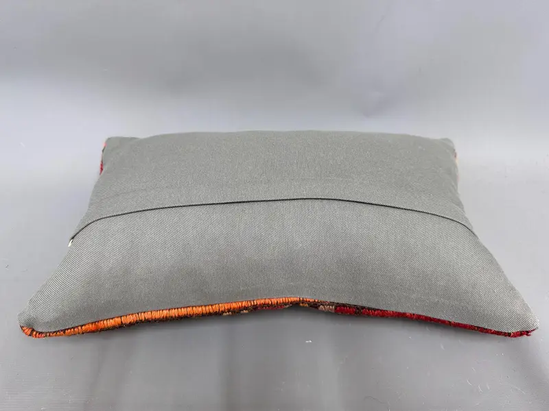 Handwoven Cushion Case, Boho Throw Pillow Cover, 12x20 Red Pillow Sham, Ethnical Kilim Rug Pillow, Gift Pillow, Pillow Case, Boho Pillow Sham Cover - 7