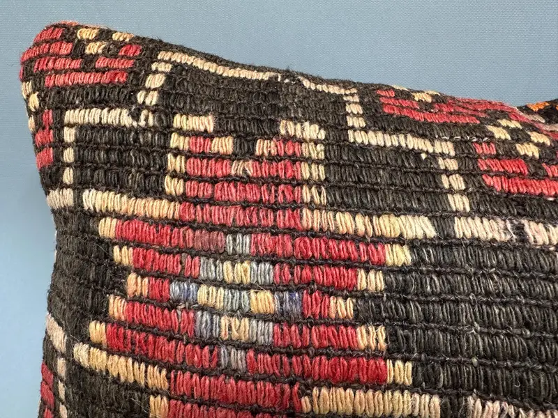 Handwoven Cushion Case, Boho Throw Pillow Cover, 12x20 Red Pillow Sham, Ethnical Kilim Rug Pillow, Gift Pillow, Pillow Case, Boho Pillow Sham Cover - 5