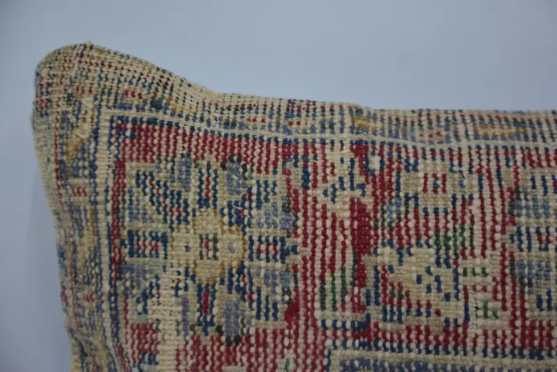 Red & Blue Embroidered Throw Pillow, 12x24 Inches Size Pillow - 2