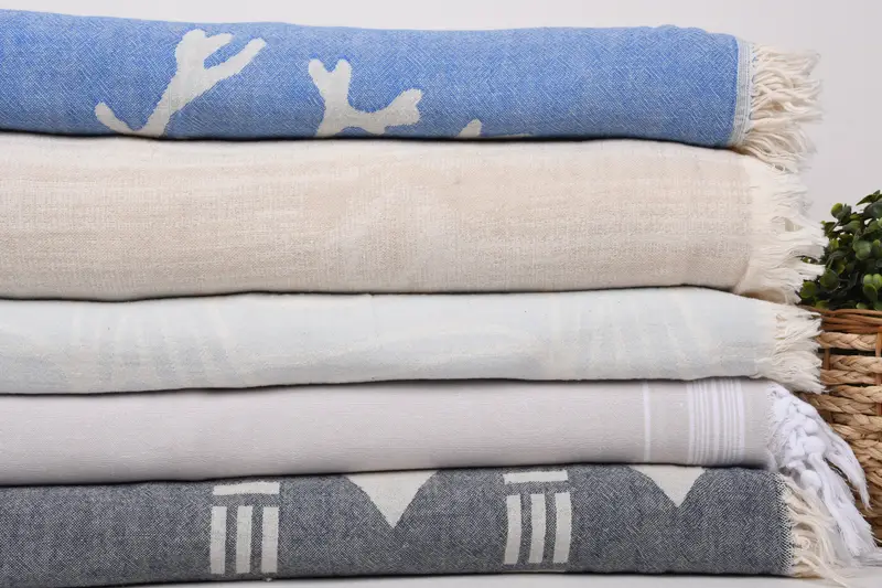 Woven Blanket, 80x60 Cotton Set of 5 Towel, Personalized Home Gift Wedding, Personalized Blanket, Gift For Bride, Organic Throw, Turkish Blanket - 3