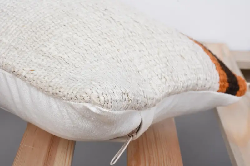 8x16 White Cushion, Handmade Kilim Cushion, Vintage Pillow, Ethnical Kilim Rug Pillow, Indoor Pillow Sham, Cushion Case - 7