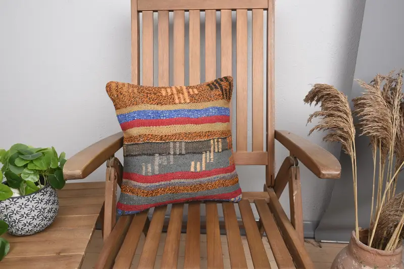 Vintage Geometric Pillow Sham, Moroccan 40x40 cm DesignerGray Cushion Cover - 1