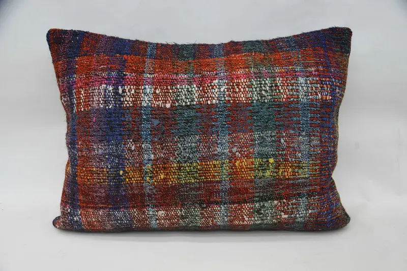 Vintage 20x28 inch Pillow Cover, Orange Antique Striped Pillowcase - 1