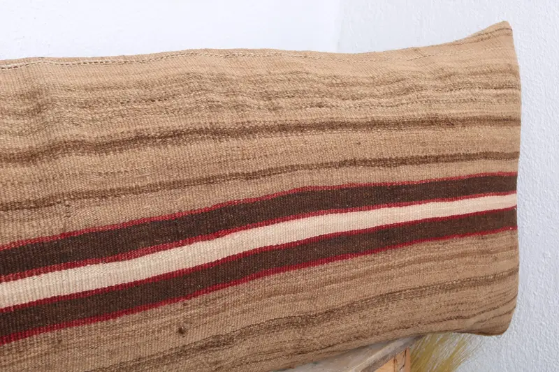 Gift Pillow, Vintage Pillow, Patio Pillow Cover, Designer Throw Pillow Cover, Handmade Kilim Cushion, 16x48 Beige Cushion Case, Cushion Cover - 4