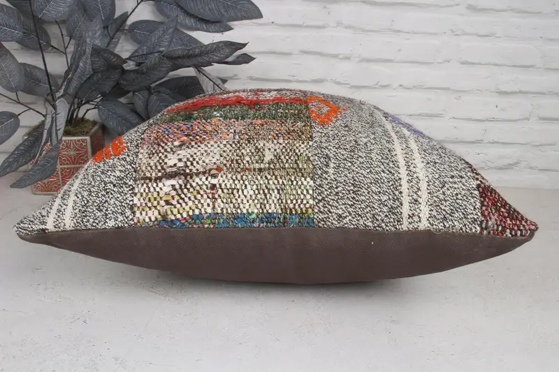 Antique Pillows, Bed Cushion Case, Turkish Pillow, Patio Cushion Case, Cushion Cover, 20x20 Brown Pillow Case, Ethnical Kilim Rug Pillow - 5