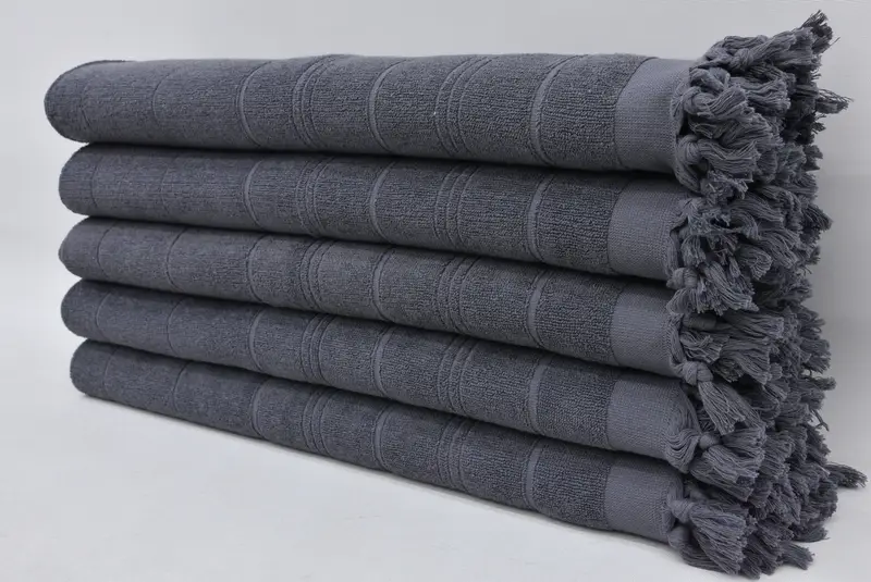 Ev Dekoru Hediyeleri, 40x18 Pamuklu Çizgili Terry havlu, nakış havlu, monogramlı el havlu, küçük banyo havlu, spa havlu, kişiselleştirilmiş bulaşık havlu - 1