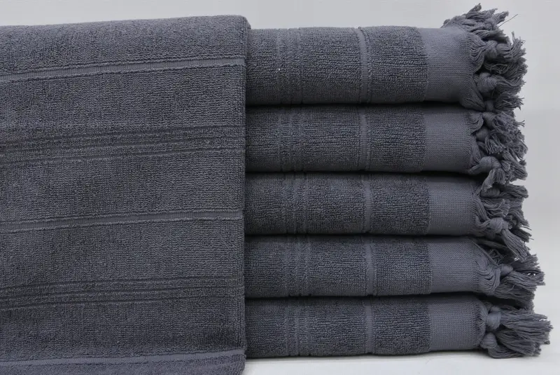 Ev Dekoru Hediyeleri, 40x18 Pamuklu Çizgili Terry havlu, nakış havlu, monogramlı el havlu, küçük banyo havlu, spa havlu, kişiselleştirilmiş bulaşık havlu - 3