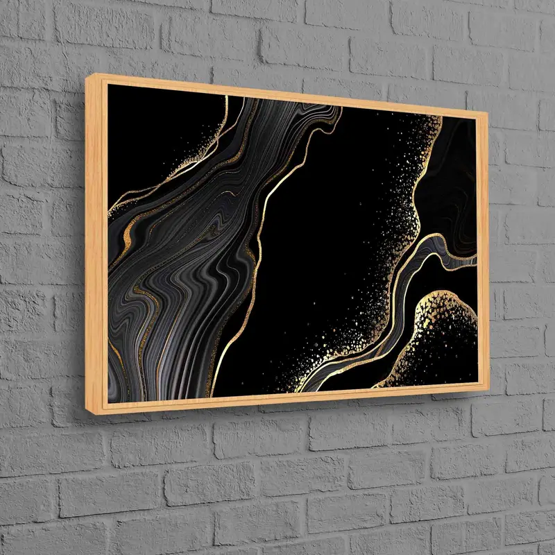 Elegante lienzo impreso de mármol dorado: decoración artística del hogar