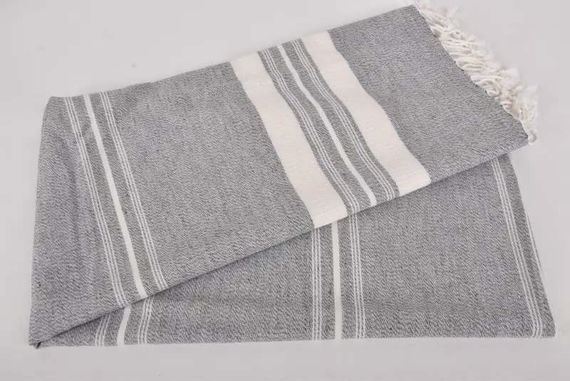 Travel towel, 60x38 Cotton Striped Towel, Sand-Resistant Peshtemal, Monogram Beach Towel, Large Turkish Towel, Best Friend Gift Ideas, Gym Towel - 4