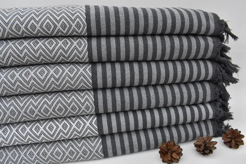Bedspread, Bachelor Gift, Organic Throw, 104x80 Cotton Diamond Towel, Wedding Favors, Boho Throw Blankets, Aesthetic Blanket, Oversized Beach Towel - 4