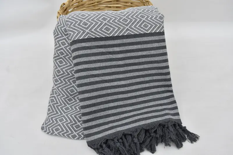 Bedspread, Bachelor Gift, Organic Throw, 104x80 Cotton Diamond Towel, Wedding Favors, Boho Throw Blankets, Aesthetic Blanket, Oversized Beach Towel - 8