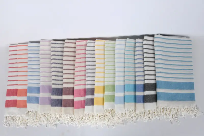 Bridesmaid Gift, Gift For Wedding Day, Beach towel, Custom Beach Towel, Handwoven Turkish Towel, Halloween Gifts, 70x40 Cotton Striped Towel - 3