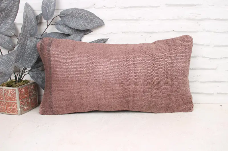Vintage Pillow, Handmade Pillow Case, Boho Pillow Sham Cover, Interior Designer Pillow, Pillow Case, Retro Cushion Cover, 12x24 Brown Pillow Cover - 1
