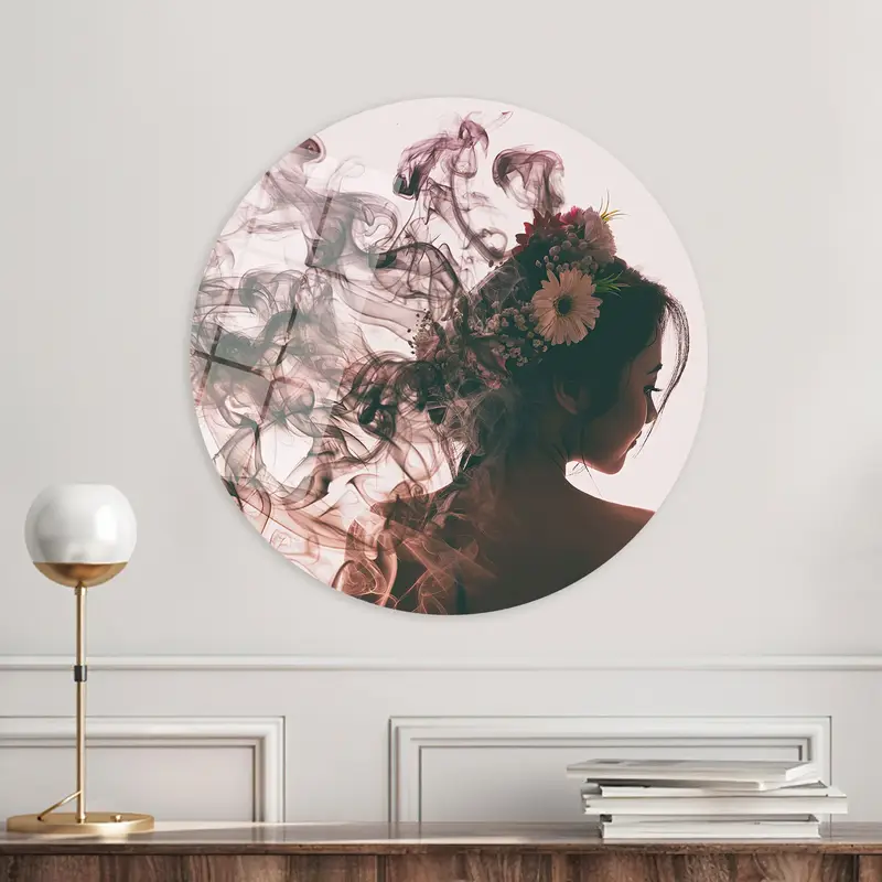 Modern Woman Canvas: Abstract Art of Beauty and Smoke