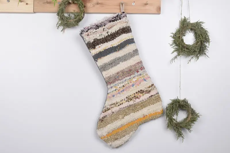 Festive Christmas Ornaments Pattern, 19 Inch Wide Christmas Stocking