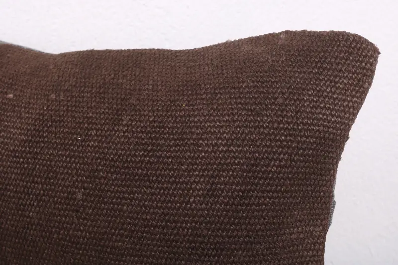 Turkish Kilim Pillow, Vintage Kilim Throw Pillow, Cushion Cover, Turkish Pillow, Turkish Rugs Pillow Sham, 12x20 Brown Cushion Case - 5