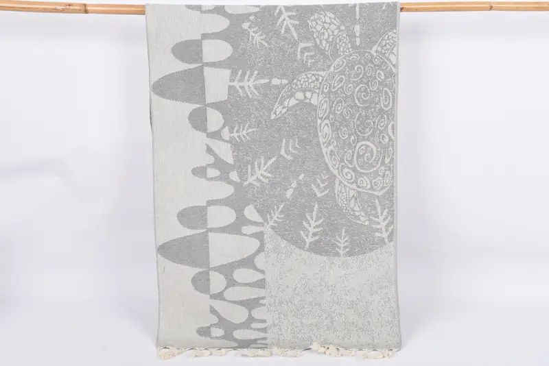 Wedding Gift, 36x18 Cotton Turtle Design Towel, Wedding Favors, Housewarming Gift, Personalized Dish Towel, Family Gift, Bachelorette Towel - 1