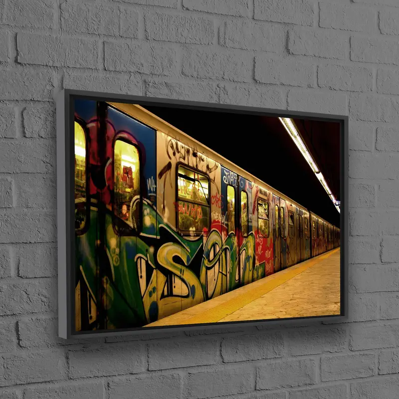アーバン キャンバス アート: 地下鉄の落書き地下鉄駅のシーン
