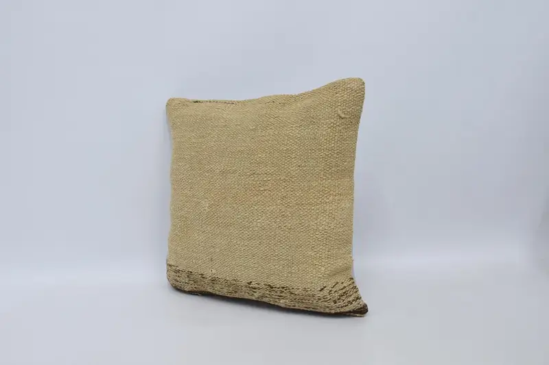 Pillow for Couch, Kilim Pillow, Handmade Kilim Cushion, Pillow Cover, 16x16 Beige Pillow Case, Vintage Kilim Pillow Pillow Sham - 4