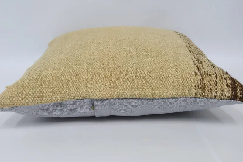 Pillow for Couch, Kilim Pillow, Handmade Kilim Cushion, Pillow Cover, 16x16 Beige Pillow Case, Vintage Kilim Pillow Pillow Sham - 5