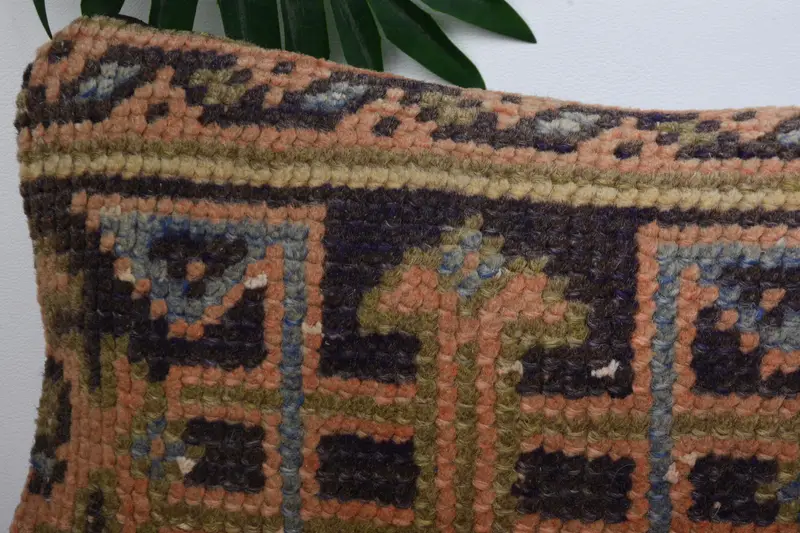 Boho Pillow, Art Deco Cushion Case, Shabby Chic Pillow Sham, Cushion Cover, Interior Designer Pillow, Antique Pillows, 8x16 Blue Cushion Case - 2