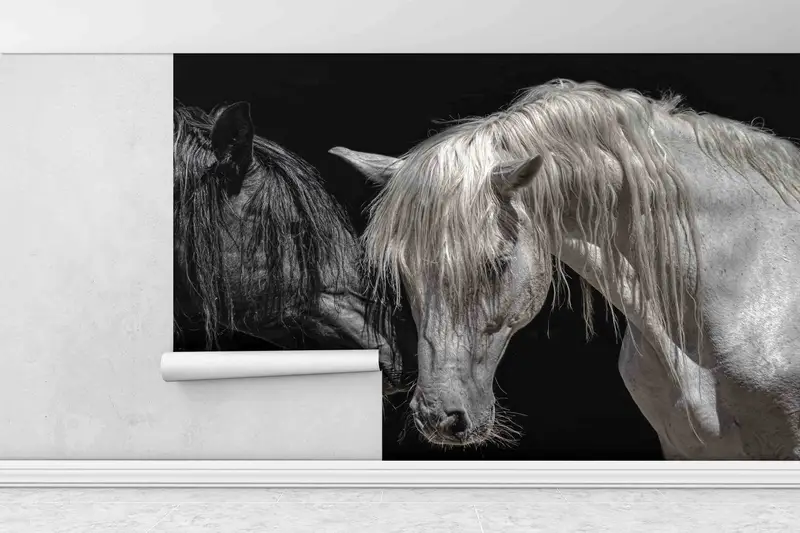 Black And White Horse Wall Print, Modern Wall Decals, 3D Origami, Horse Lover Gift Paper Art, Animal Wall Art, 3D Paper Wall Art, Horses Art - 8