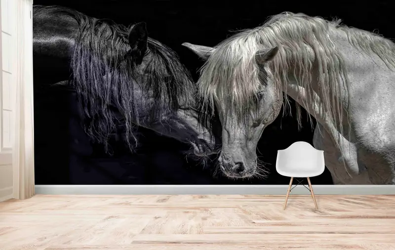 Black And White Horse Wall Print, Modern Wall Decals, 3D Origami, Horse Lover Gift Paper Art, Animal Wall Art, 3D Paper Wall Art, Horses Art - 9