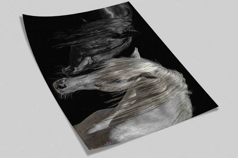Black And White Horse Wall Print, Modern Wall Decals, 3D Origami, Horse Lover Gift Paper Art, Animal Wall Art, 3D Paper Wall Art, Horses Art - 5