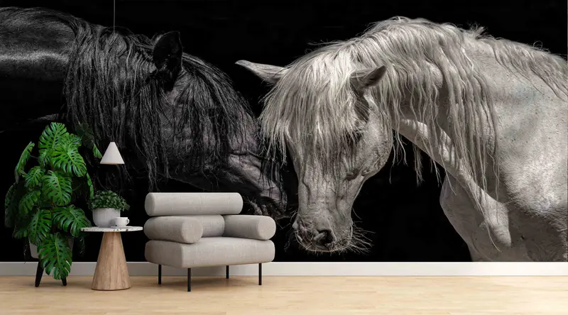 Black And White Horse Wall Print, Modern Wall Decals, 3D Origami, Horse Lover Gift Paper Art, Animal Wall Art, 3D Paper Wall Art, Horses Art - 10