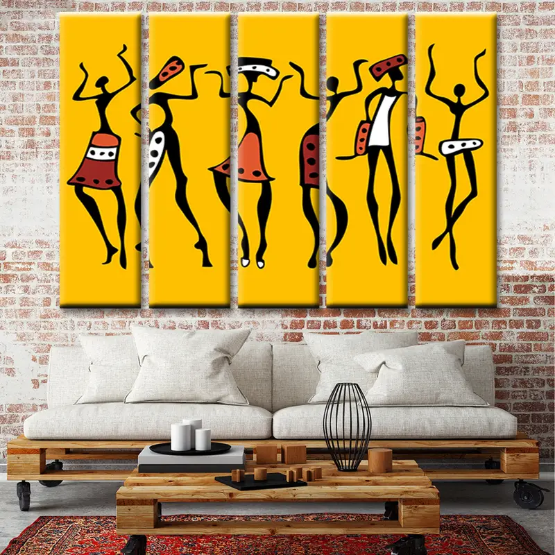 Abstract African Wall Art, Masai Canvas Print, Ethnic African Painting, African Wall Décor, African Art, African Triptych Large Canvas Art - 4
