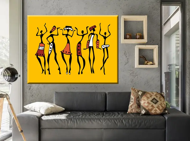 Abstract African Wall Art, Masai Canvas Print, Ethnic African Painting, African Wall Décor, African Art, African Triptych Large Canvas Art - 6