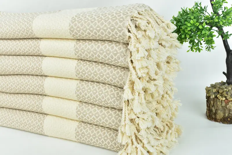 Fouta towel, Absorbent Turkish towel, Luxury Turkish Bath Towel, Custom Gifts, 70x40 Cotton Geometric Towel, Summer Gift Ideas, Bridal Shower Favors - 3