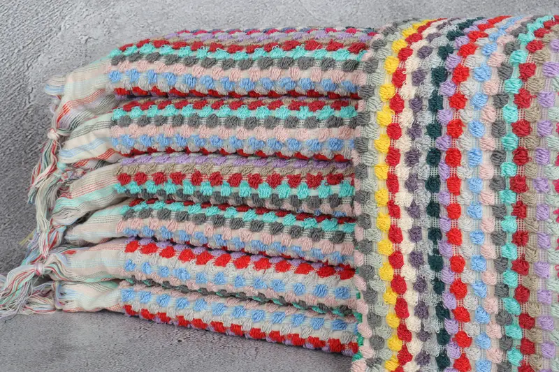 Wedding Gift, Gift For The Home, Bachelorette Party Favors, Personalized Gift, Beach Wedding Favor, Turkish Tea Towel, 40x20 Cotton Pom Pom Towel - 2