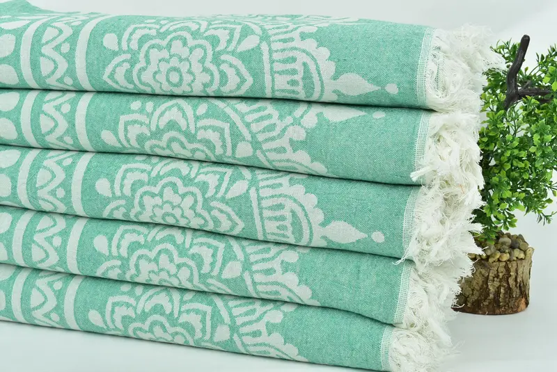 74x36 Cotton Floral Patterned Towel, Personalized Wedding Gift, Best Friend Gift, Turkish Towel Beach Towel, Custom Wedding Gift, Birthday Gift - 4