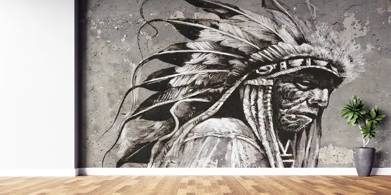American Indian Wall Decor, 3d Wall Paper, Bright Wall Paper, , Modern Wall Paper, Native American Wall Art, Modern Wall Poster, - 3