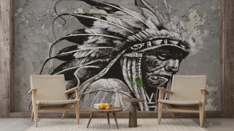 American Indian Wall Decor, 3d Wall Paper, Bright Wall Paper, , Modern Wall Paper, Native American Wall Art, Modern Wall Poster, - 7