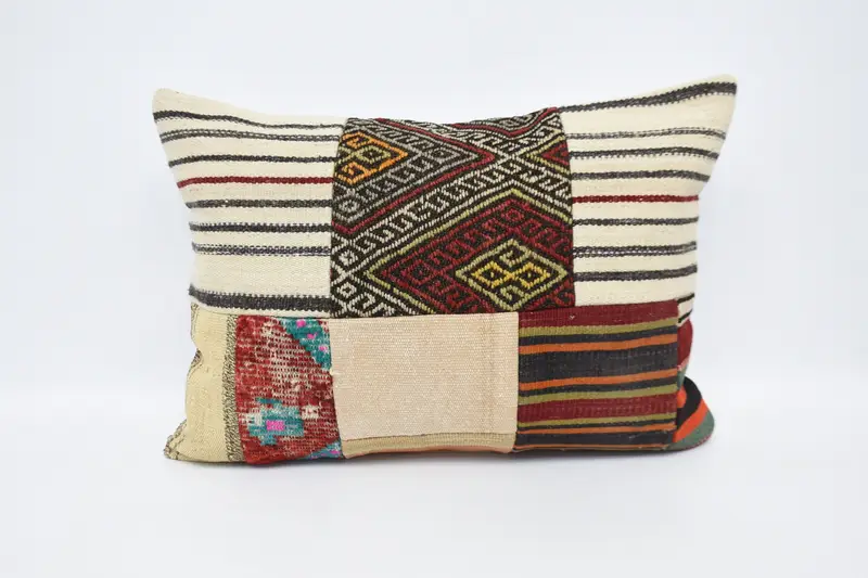 Antique Pillows, Knitted Pillow Cover, Decorative Bolster Pillow, Luxury Pillow, Pillow for Sofa, Turkish Pillow, Pillow Cover, 20x28 White Cushion - 1