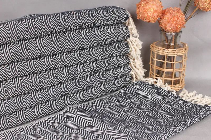 Personalized Gifts, 36x18 Cotton Zigzag Diamond Towel, Welcome Wedding Gift, Monogrammed Hand Towel, Decorative Towel, Monogram Hand Towel - 1