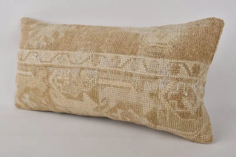 Pillow for Couch, Tapestry Cushion Case, Neutral Throw Pillow Case, 12x24 Brown Cushion Cover, Cushion, Turkish Kilim Pillow, Kilim Cushion Sham - 3