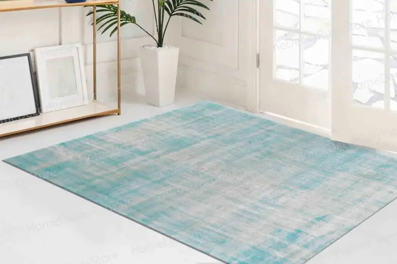 Blue Boho Printed Rug: Modern, Ethnic, Tribal Design