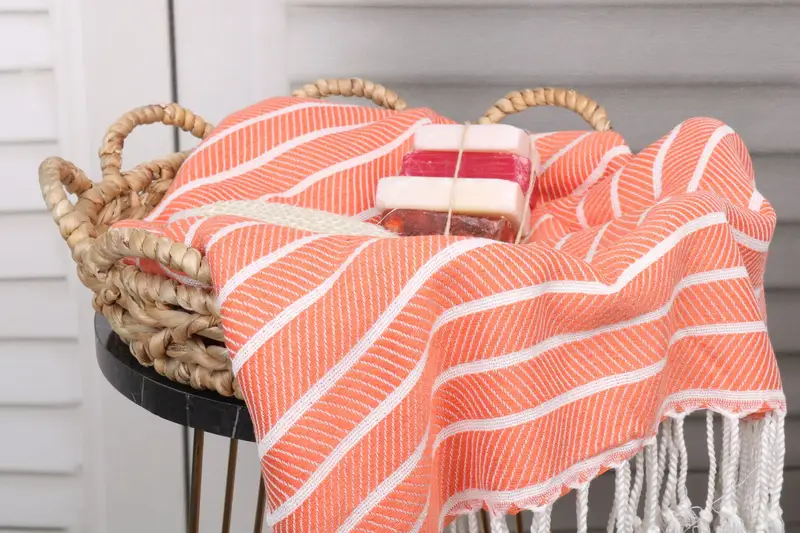 Peshtemal Towel, 70x40 Bamboo Herringbone Towel, Embroidered Turkish Towel, Guest Towel, Summer Gift, Gift Towel, Wedding Gifts Towel, Hammam towel - 2