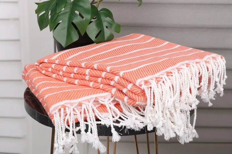 Peshtemal Towel, 70x40 Bamboo Herringbone Towel, Embroidered Turkish Towel, Guest Towel, Summer Gift, Gift Towel, Wedding Gifts Towel, Hammam towel - 3