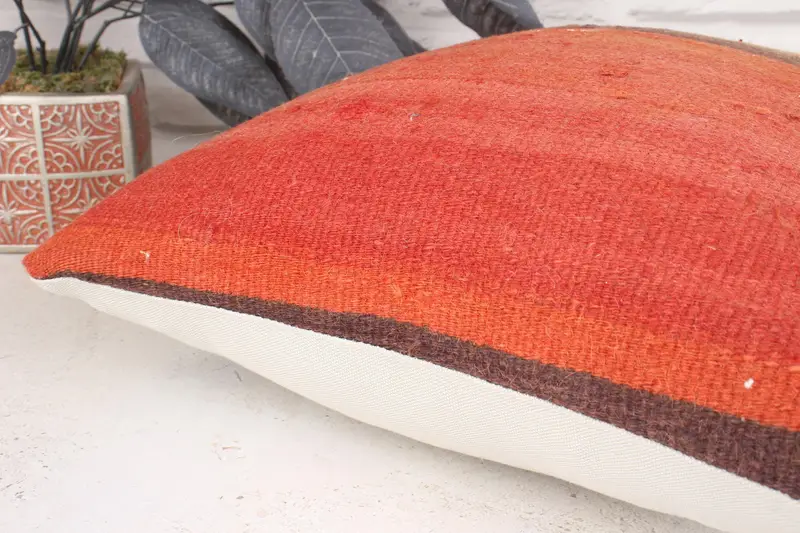 Turkish Kilim Pillow, Handmade Kilim Cushion, Pillow Cover, Pillow for Sofa, Indoor Pillow Cover, 16x16 Brown Pillow Sham, Luxury Cushion Case - 7