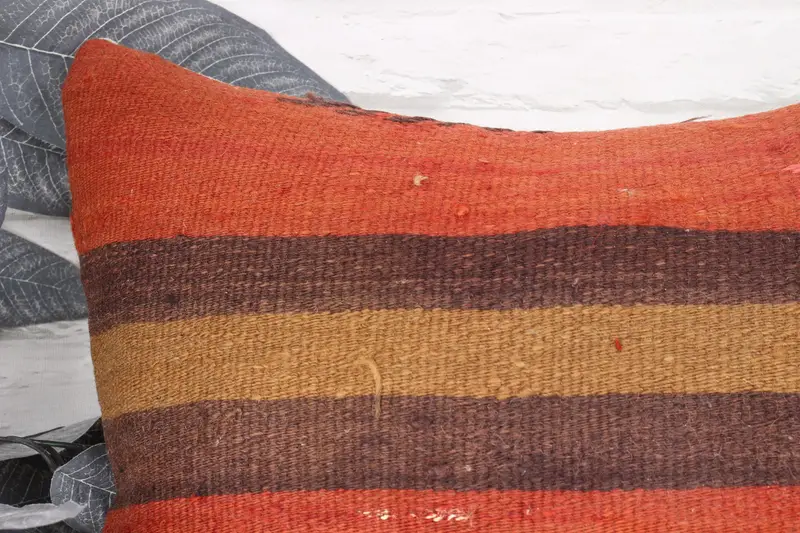Turkish Kilim Pillow, Handmade Kilim Cushion, Pillow Cover, Pillow for Sofa, Indoor Pillow Cover, 16x16 Brown Pillow Sham, Luxury Cushion Case - 2