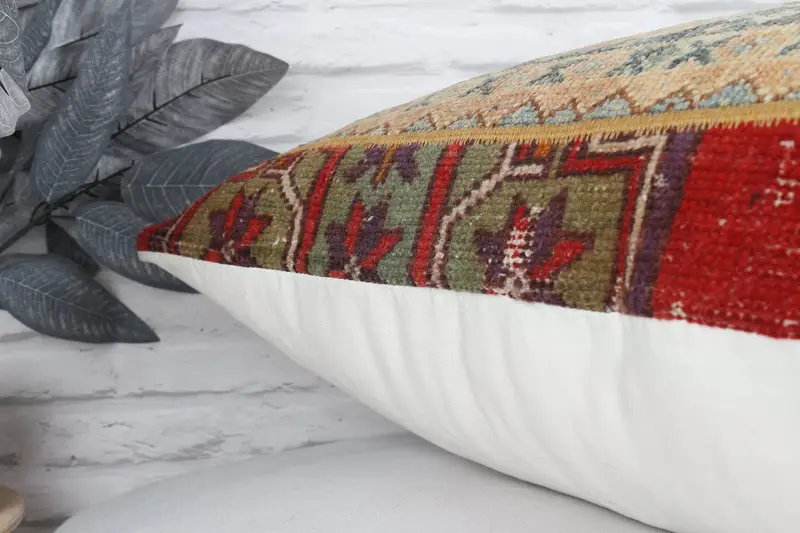 Handmade Throw Cushion Case, Vintage Kilim Pillow, Handmade Kilim Cushion, 20x28 Brown Pillow Cover, Cushion Case, Vintage Pillow - 8