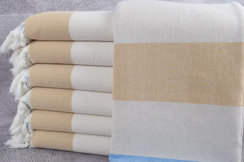 70x36 Cotton Striped Terry Towel, Bachelor Gift, Fouta towel, Bridal Shower Favors, Organic Beach Towel, Monogrammed Beach Towel, Best Wedding Gift - 1