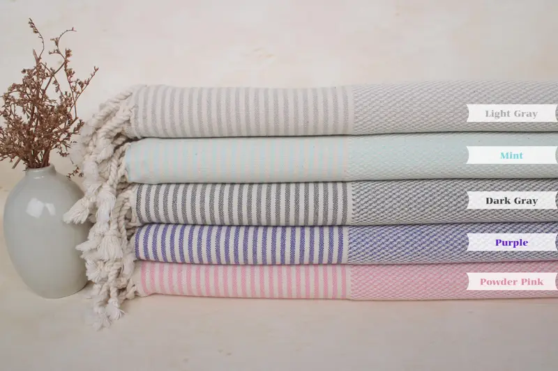 70x36 Cotton Striped Towel, Bridesmaid Towel, Personalized Turkish Towel, Custom Gift, Turkish beach towel, Personalized Wedding Gift For Couple - 2